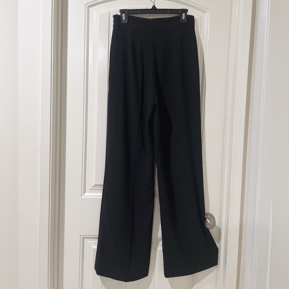 Zara Elegant Black Wide-Leg Pants with gold Buttons Black size S - Picture 4 of 7